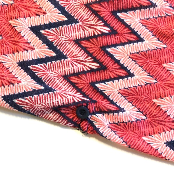 Womens Medium Pink Mid-Sleeve Chevron Formal Shirt - Picture 4 of 6